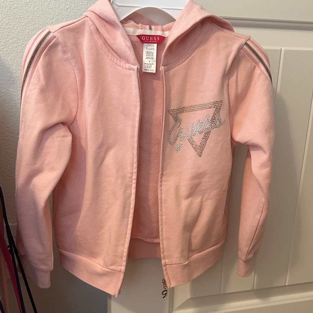 Guess Light Pink Jacket with Silver Accents
